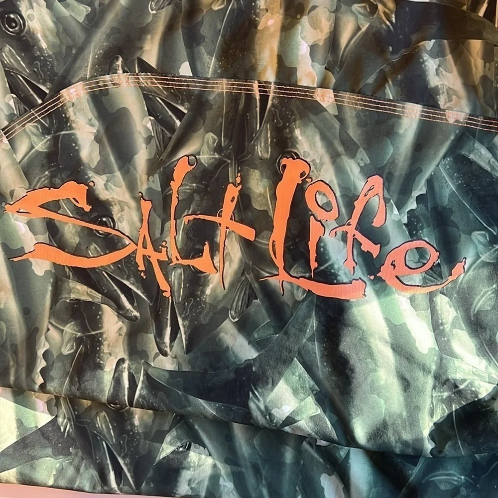 Salt Life Vapor Stretch Fish Print Swim Trunks Shorts 32